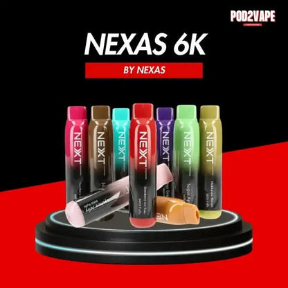 Nexas 6000 puffs พอตใช้แล้วทิ้ง รสชาติเยอะ มีสายห้อยคอ