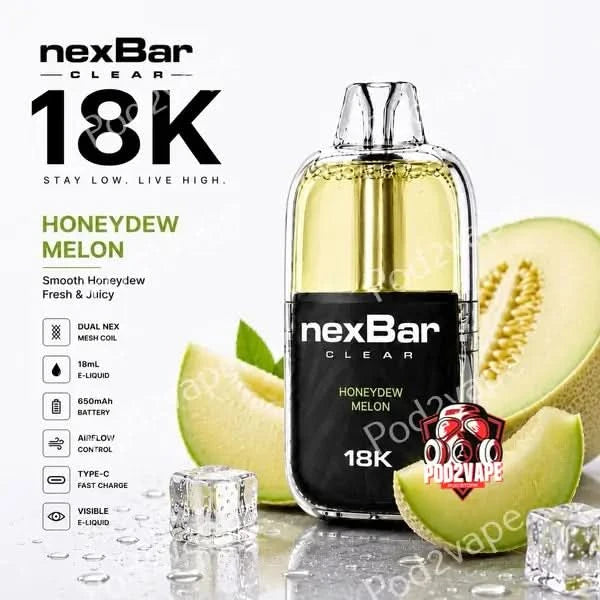Nexbar Clear 18k กลิ่น Honeydew Melon เมล่อนฮันนี่ดิว