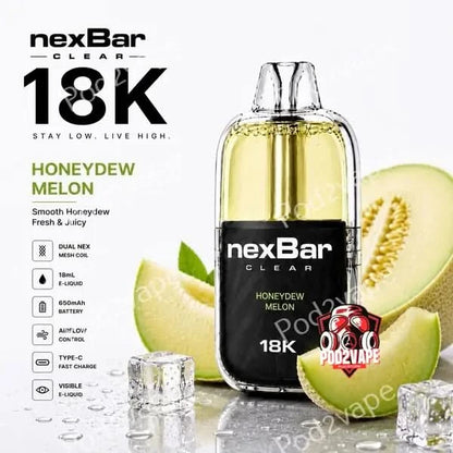 Nexbar Clear 18k กลิ่น Honeydew Melon เมล่อนฮันนี่ดิว