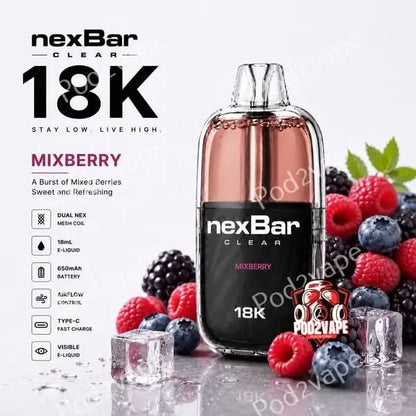 Nexbar Clear 18k กลิ่น Mixberry รวมเบอร์รี่