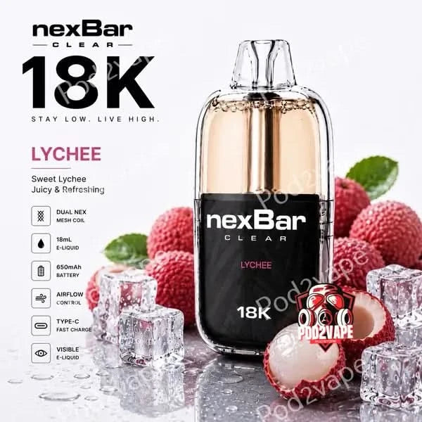 Nexbar Clear 18k กลิ่น Lychee ลิ้นจี่