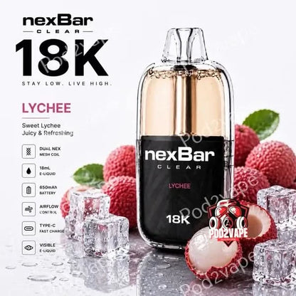 Nexbar Clear 18k กลิ่น Lychee ลิ้นจี่