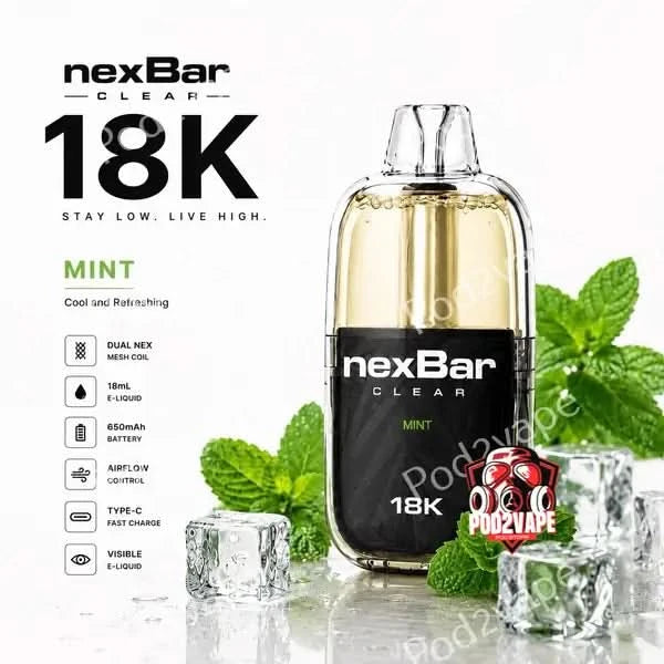 Nexbar Clear 18k กลิ่น Mint มิ้นต์เย็น