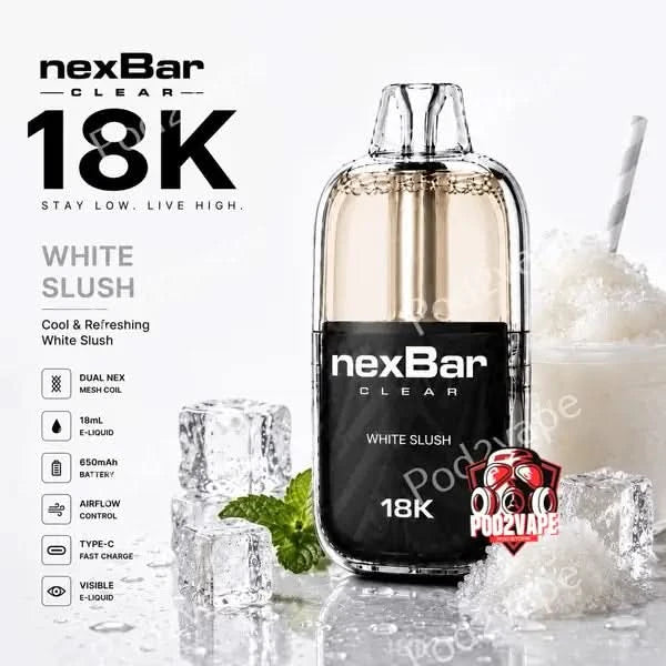 Nexbar Clear 18k กลิ่น White Slush น้ำแข็งใสหวานเย็น