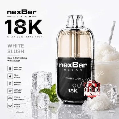 Nexbar Clear 18k กลิ่น White Slush น้ำแข็งใสหวานเย็น