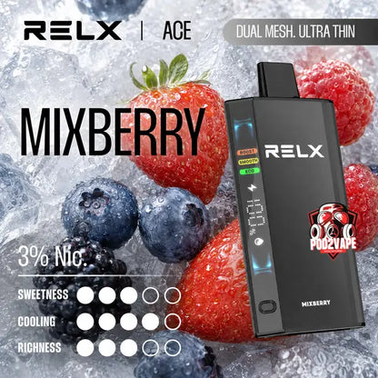 Relx Ace 35k กลิ่น Mixberry นิค 3% รวมเบอร์รี่