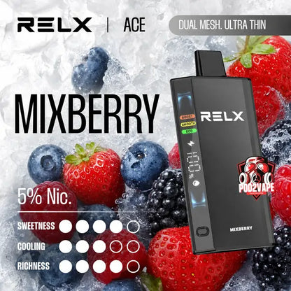Relx Ace 35k กลิ่น Mixberry นิค 5% รวมเบอร์รี่