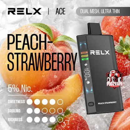 Relx Ace 35k กลิ่น Peach Strawberry นิค 5% พีชสตรอว์เบอร์รี่