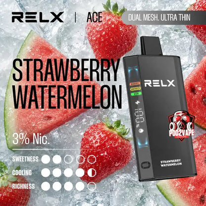 Relx Ace 35k กลิ่น Strawberry Watermelon นิค 3% สตรอว์เบอร์รี่แตงโม