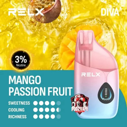 Relx diva 30k mango passion fruit nic30