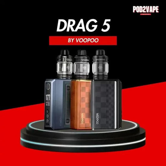 Voopoo drag 5 kit พอตไฟฟ้า ปรับไฟได้สูงสุดถึง 200w